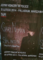 Gary Numan Splinter Tour Poster Warsaw